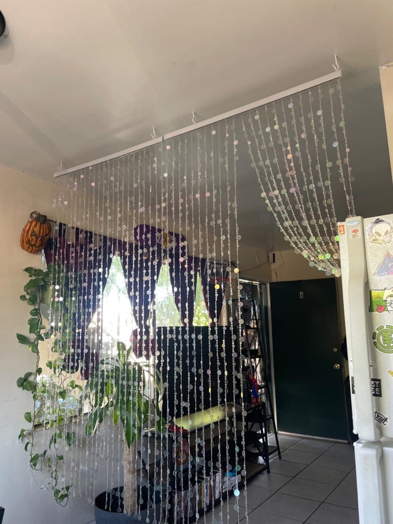 FlavorThings 3FTx6FT Faux Crystal Iridescent Acrylic Bubbles Beaded Curtain Doorway Curtains for Room Divider Closet Party Wedding Kids Bedroom Backdrop Decoration - Image 3